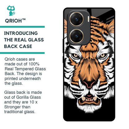 Angry Tiger Glass Case For Vivo V29e 5G