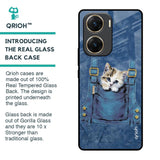Kitty In Pocket Glass Case For Vivo V29e 5G