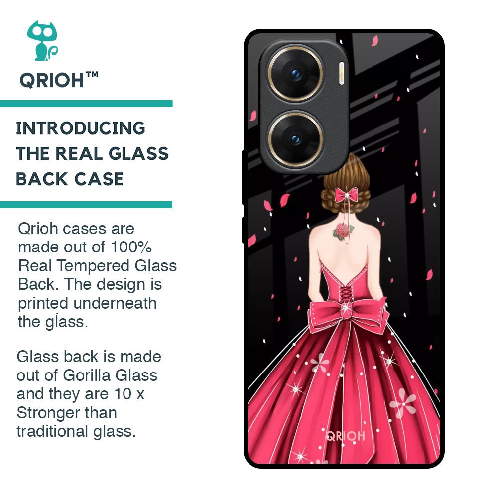 Fashion Princess Glass Case for Vivo V29e 5G