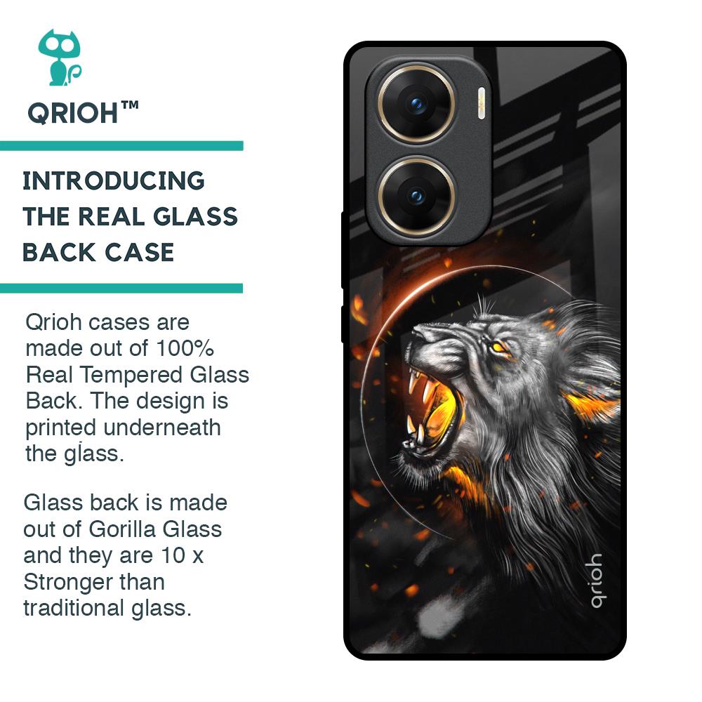 Aggressive Lion Glass Case for Vivo V29e 5G