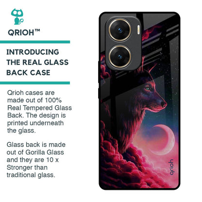 Moon Wolf Glass Case for Vivo V29e 5G