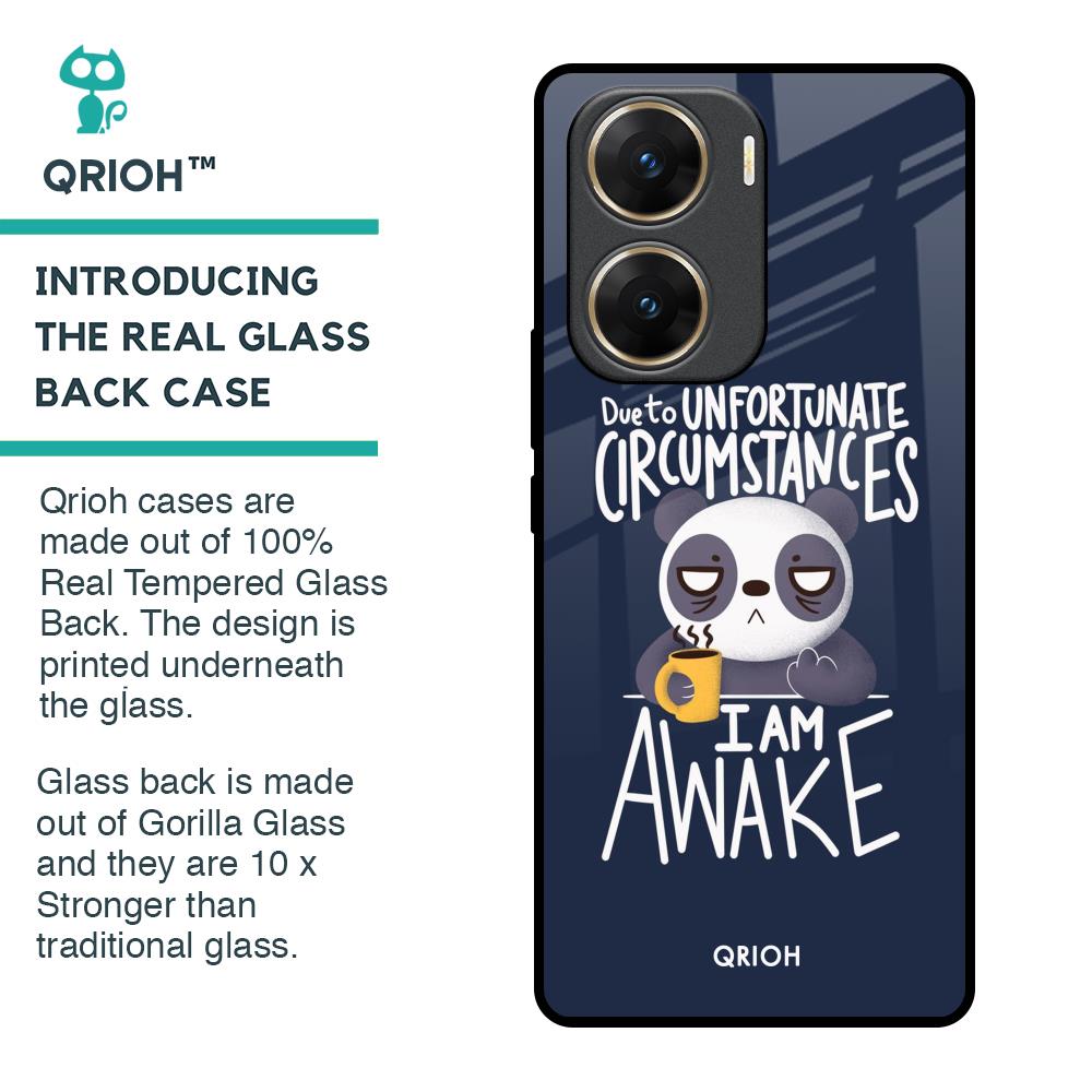 Struggling Panda Glass Case for Vivo V29e 5G