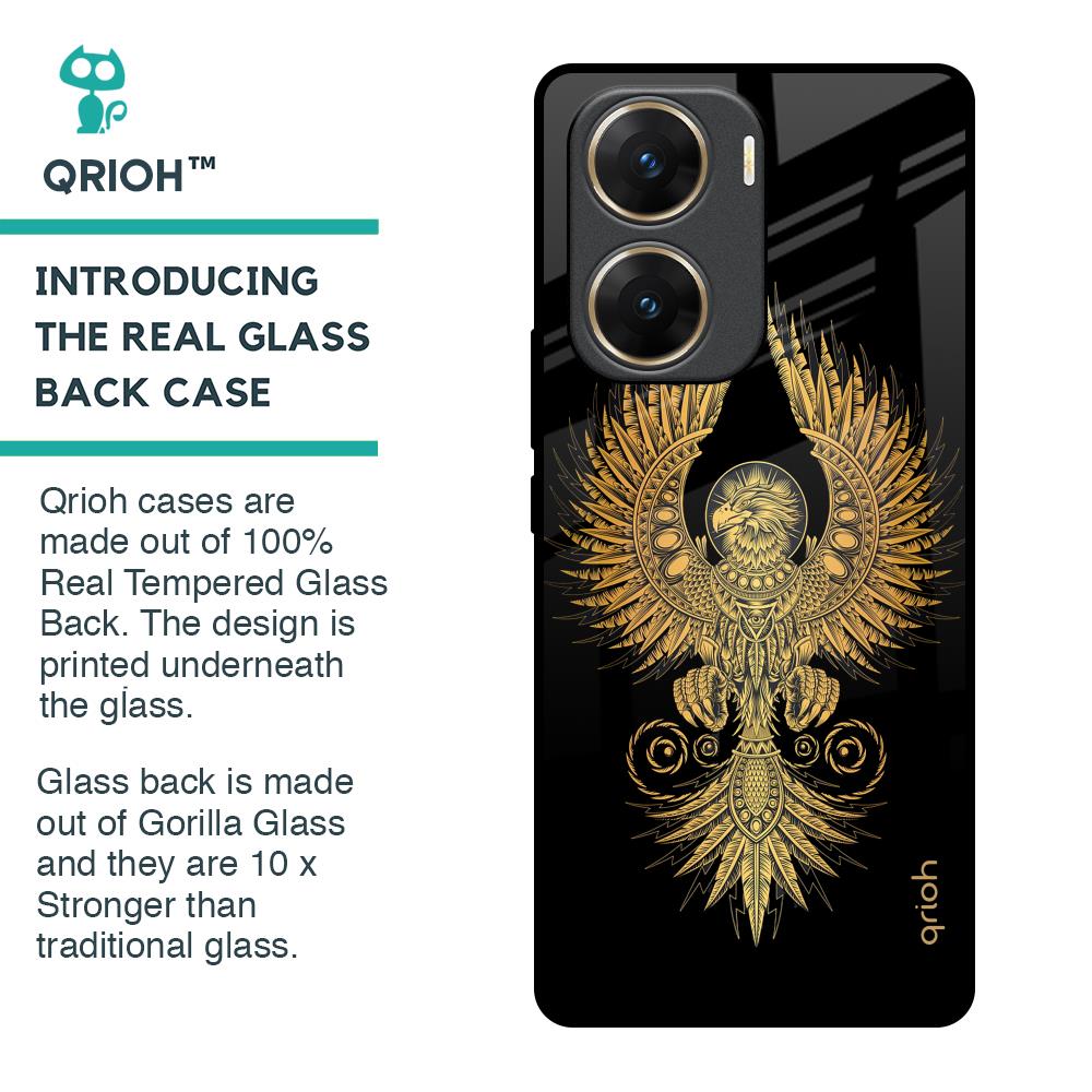 Mythical Phoenix Art Glass Case for Vivo V29e 5G
