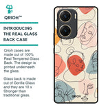 Abstract Faces Glass Case for Vivo V29e 5G