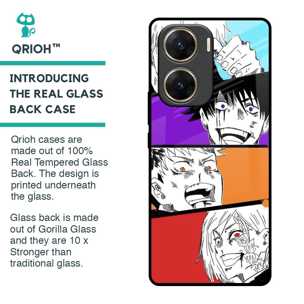 Anime Sketch Glass Case for Vivo V29e 5G