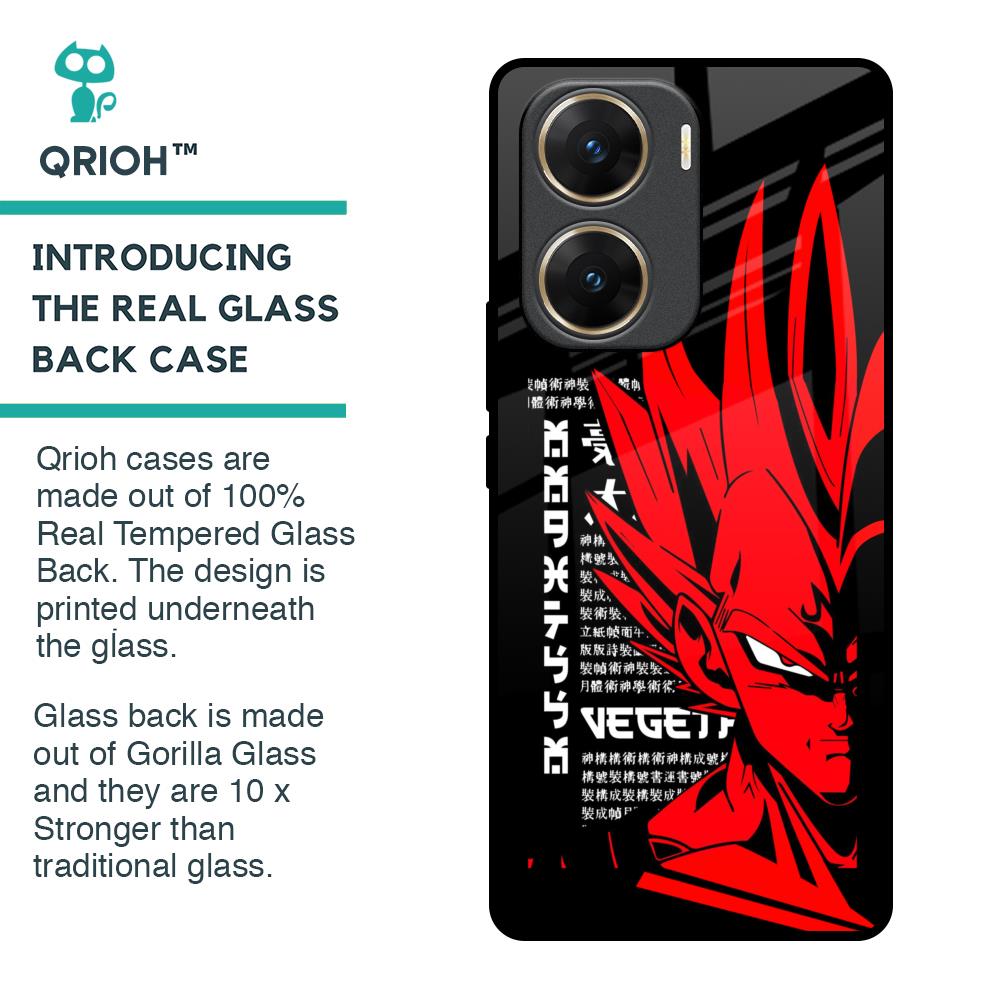 Red Vegeta Glass Case for Vivo V29e 5G