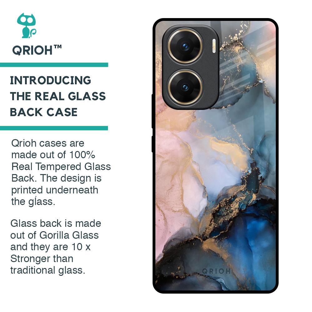 Marble Ink Abstract Glass Case for Vivo V29e 5G