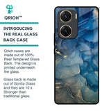 Blue Cool Marble Glass Case for Vivo V29e 5G