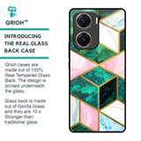 Seamless Green Marble Glass Case for Vivo V29e 5G