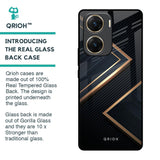 Sleek Golden & Navy Glass Case for Vivo V29e 5G