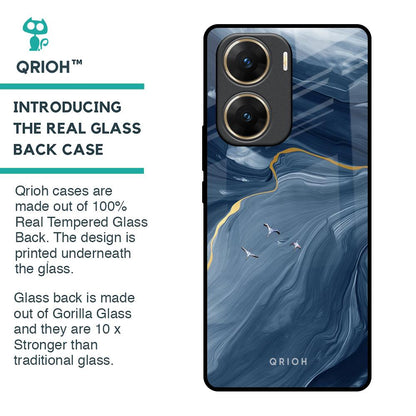 Deep Ocean Marble Glass Case for Vivo V29e 5G