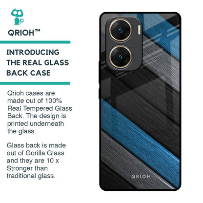 Multicolor Wooden Effect Glass Case for Vivo V29e 5G