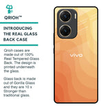 Orange Curve Pattern Glass Case for Vivo V29e 5G