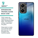 Blue Rhombus Pattern Glass Case for Vivo V29e 5G