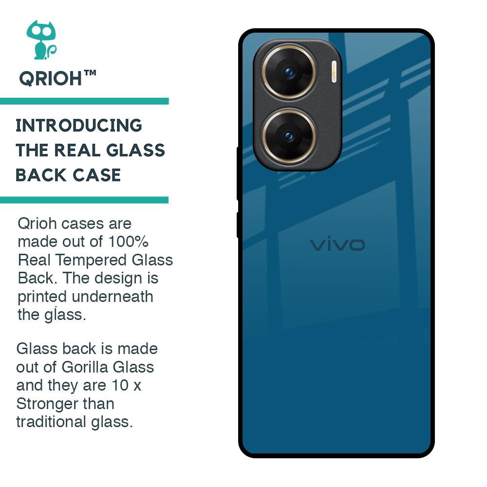 Cobalt Blue Glass Case for Vivo V29e 5G