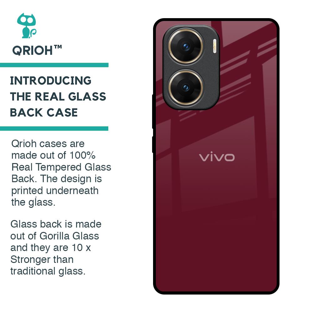 Classic Burgundy Glass Case for Vivo V29e 5G
