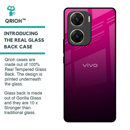 Purple Ombre Pattern Glass Case for Vivo V29e 5G