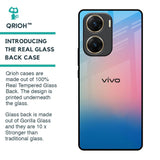 Blue & Pink Ombre Glass case for Vivo V29e 5G