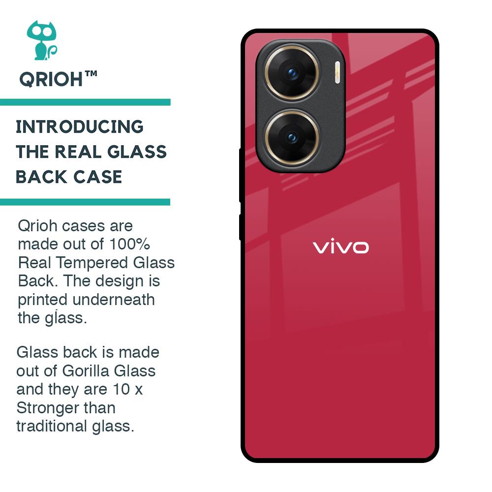 Solo Maroon Glass case for Vivo V29e 5G