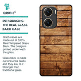 Wooden Planks Glass Case for Vivo V29e 5G