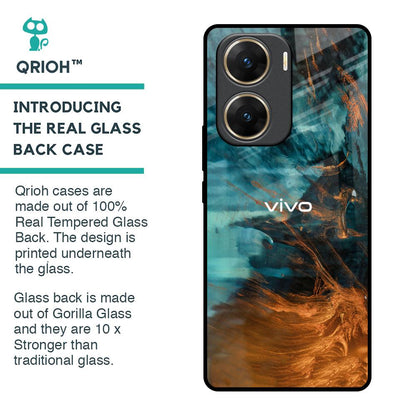 Golden Splash Glass Case for Vivo V29e 5G