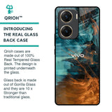 Golden Splash Glass Case for Vivo V29e 5G