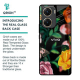 Flowers & Butterfly Glass Case for Vivo V29e 5G