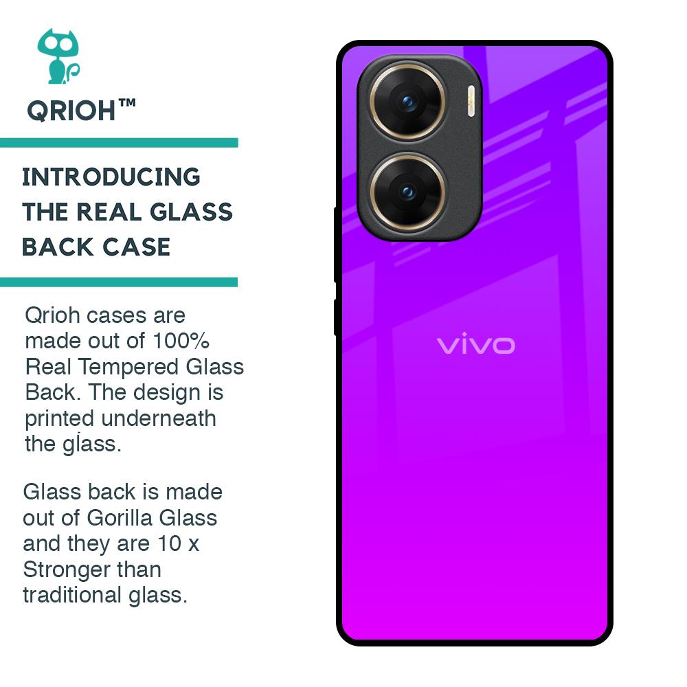Purple Pink Glass Case for Vivo V29e 5G
