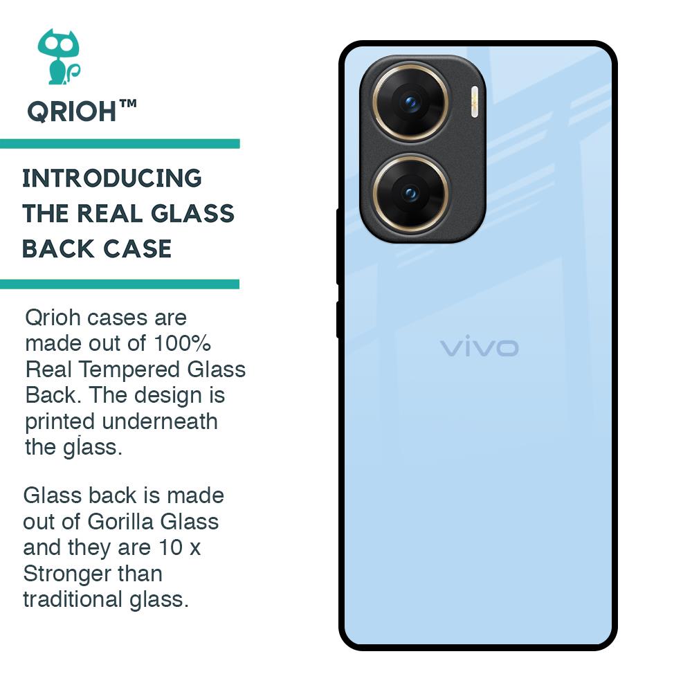 Pastel Sky Blue Glass Case for Vivo V29e 5G
