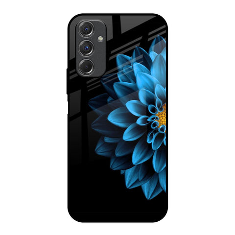 Half Blue Flower Samsung Galaxy F34 5G Glass Back Cover Online