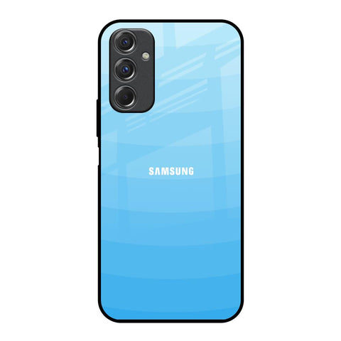 Wavy Blue Pattern Samsung Galaxy F34 5G Glass Back Cover Online