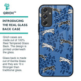 Blue Cheetah Glass Case for Samsung Galaxy F34 5G