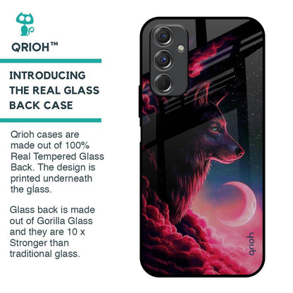 Moon Wolf Glass Case for Samsung Galaxy F34 5G