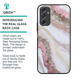 Pink & Gold Gllitter Marble Glass Case for Samsung Galaxy F34 5G