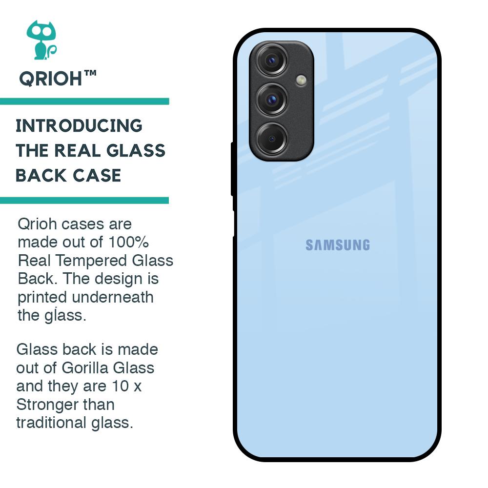 Pastel Sky Blue Glass Case for Samsung Galaxy F34 5G