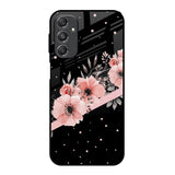 Floral Black Band Samsung Galaxy M34 5G Glass Back Cover Online