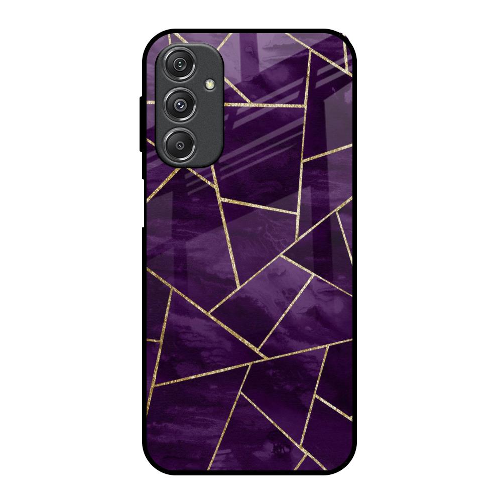 Geometric Purple Samsung Galaxy M34 5G Glass Back Cover Online