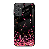 Heart Rain Fall Samsung Galaxy M34 5G Glass Back Cover Online