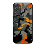 Camouflage Orange Samsung Galaxy M34 5G Glass Back Cover Online