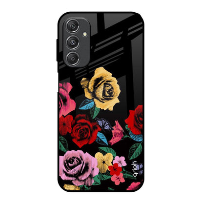Floral Decorative Samsung Galaxy M34 5G Glass Back Cover Online