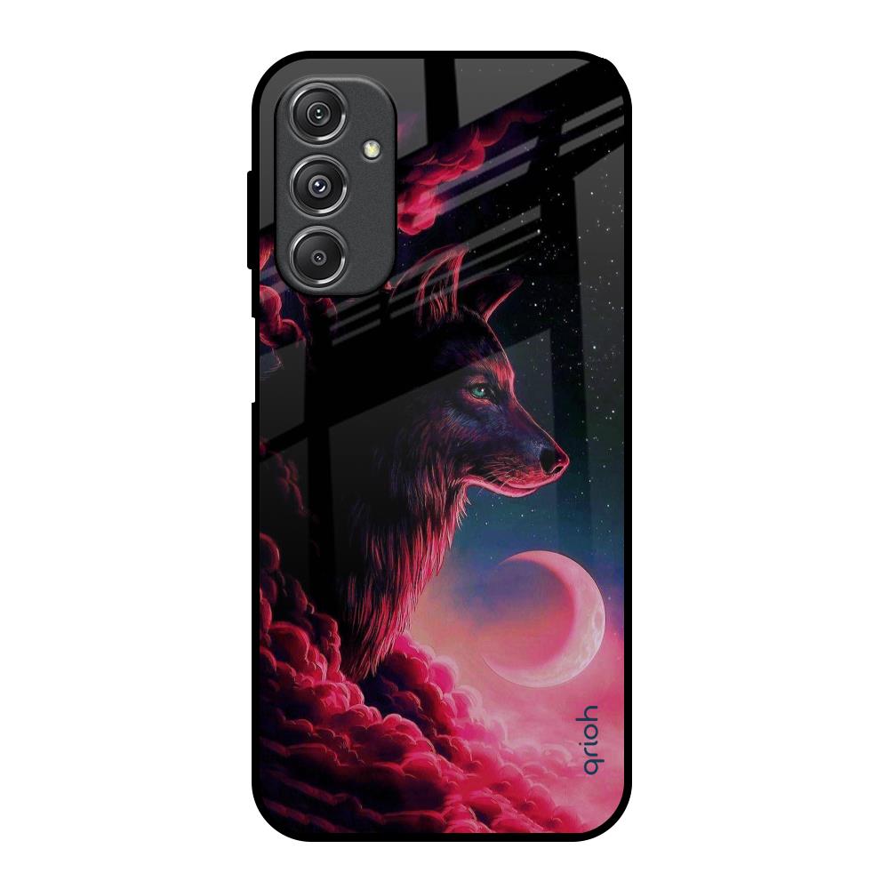Moon Wolf Samsung Galaxy M34 5G Glass Back Cover Online