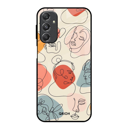 Abstract Faces Samsung Galaxy M34 5G Glass Back Cover Online