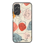 Abstract Faces Samsung Galaxy M34 5G Glass Back Cover Online