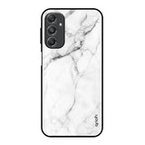 Modern White Marble Samsung Galaxy M34 5G Glass Back Cover Online
