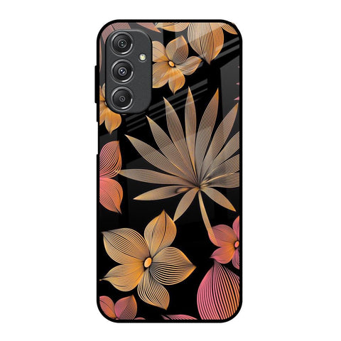 Lines Pattern Flowers Samsung Galaxy M34 5G Glass Back Cover Online