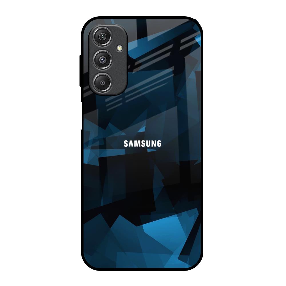 Polygonal Blue Box Samsung Galaxy M34 5G Glass Back Cover Online