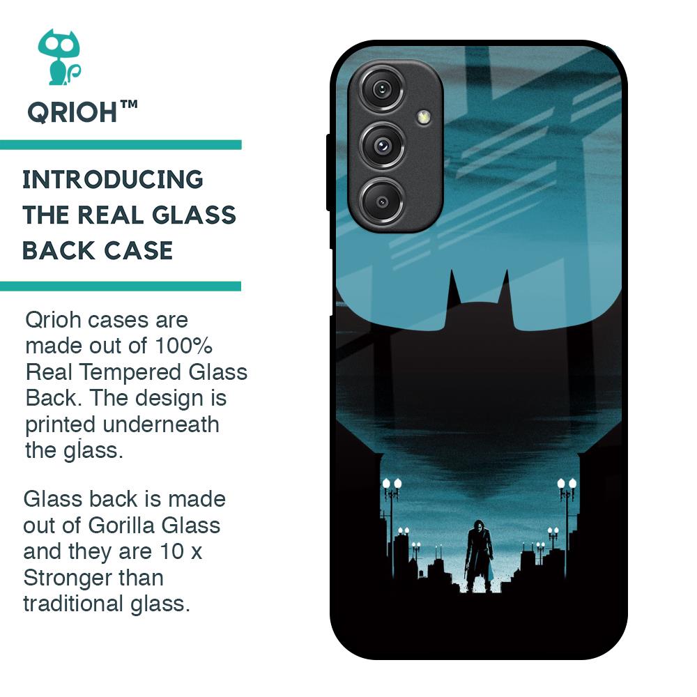 Cyan Bat Glass Case for Samsung Galaxy M34 5G