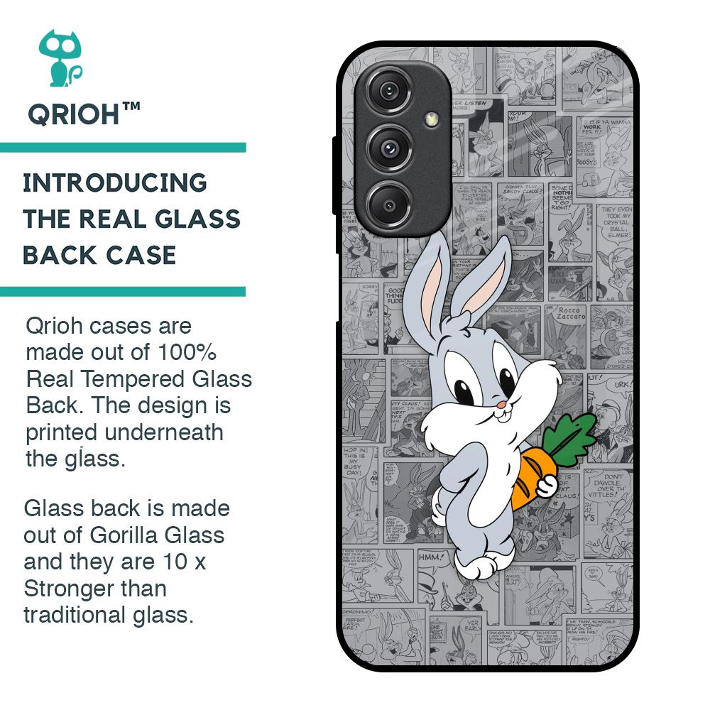 Cute Baby Bunny Glass Case for Samsung Galaxy M34 5G