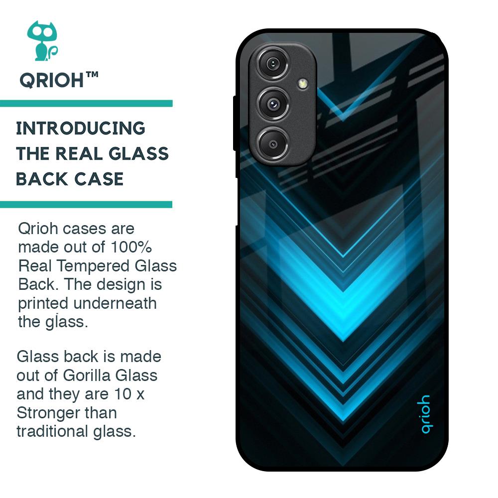 Vertical Blue Arrow Glass Case For Samsung Galaxy M34 5G
