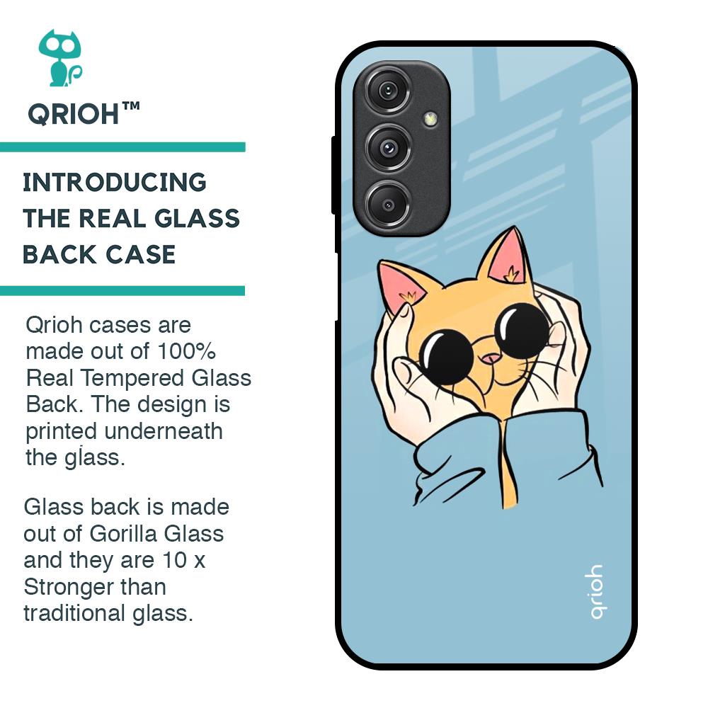 Adorable Cute Kitty Glass Case For Samsung Galaxy M34 5G